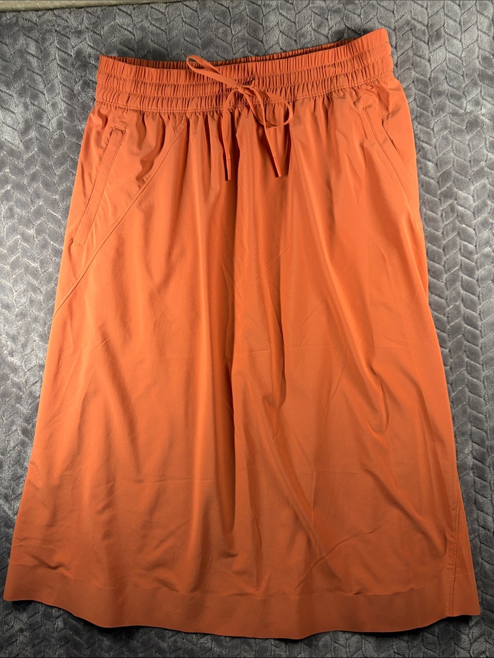 EUC Athleta Women's Sunbaked Clay Midi Elastic/Drawstring Skirt - 10